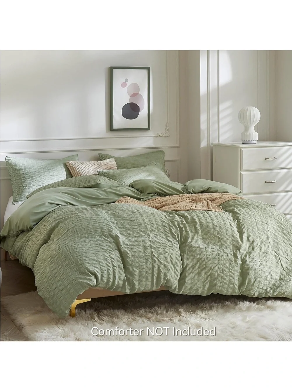 Classic Sage Green duvet cover Set - Soft Textured Comfort